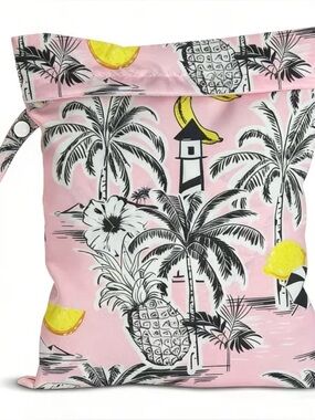 Wet/Dry Bag - Pink Beach Pool Travel Pouch - Tropical Pineapple 🍍NWT